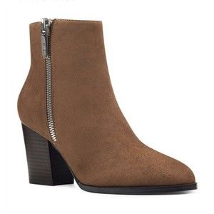 NEW Nine West Neva Womens Medium Chestnut Brown Ankle Boots Size 6.5 retail $89